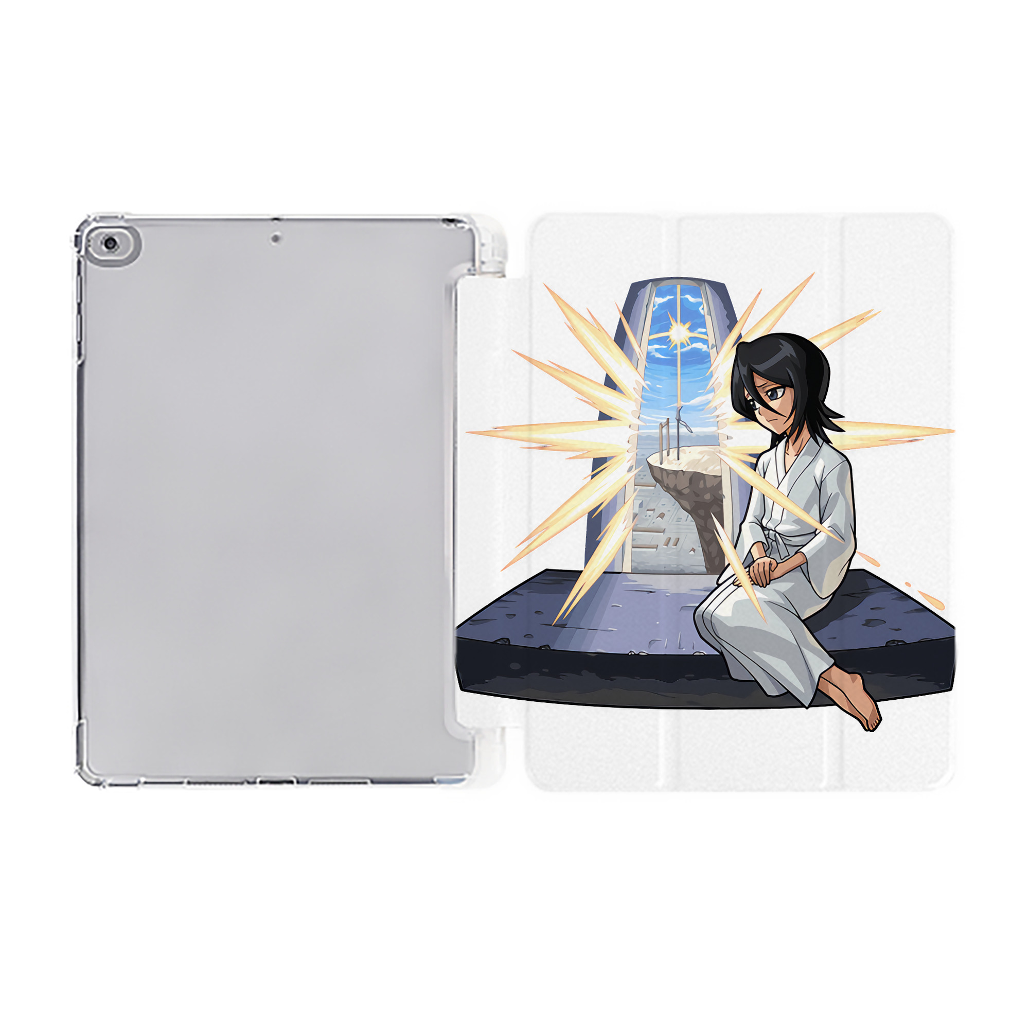 （画像用） ブリーチ 朽木ルキア BLEACH Kuchiki Rukia IPad ケース ペン収納付き 三つ折りスタンド PUレザー×シリコン 対応機種9.5/10.5/10.9インチ